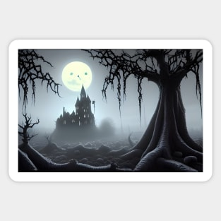 Landscape in the moonlight Sticker